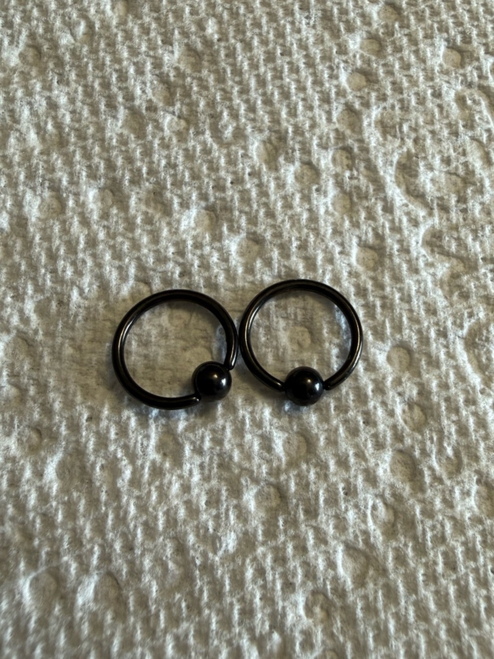 Black Circular CBR Hoop Earrings - Pair